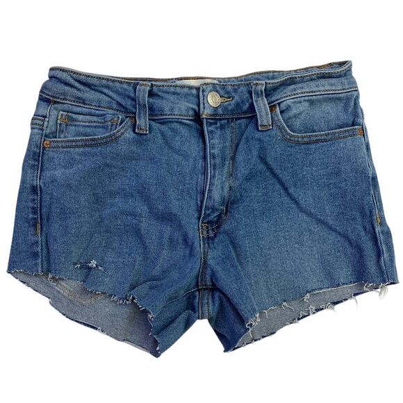 RSQ Low Rise Flare Distressed Cutoff Blue Denim Jeans 26 Womens Juniors festival - Picture 1 of 8